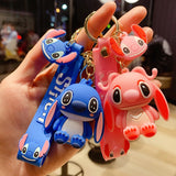 Stitch Couple Key Chain Anime Figure Backpack Pendent for Car Keys Ring Gift