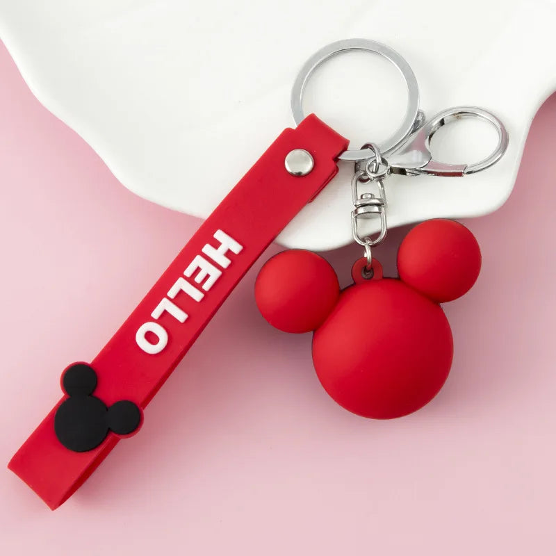 PVC Mickey Head Keychain Anime Minnie Couple Backpack Pendant Gift