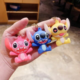 Stitch Anime Doll Keyring Toys Model Stitch PVC Key Chain Bag Jewel