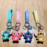 Stitch Anime Doll Keyring Toys Model Stitch PVC Key Chain Bag Jewel