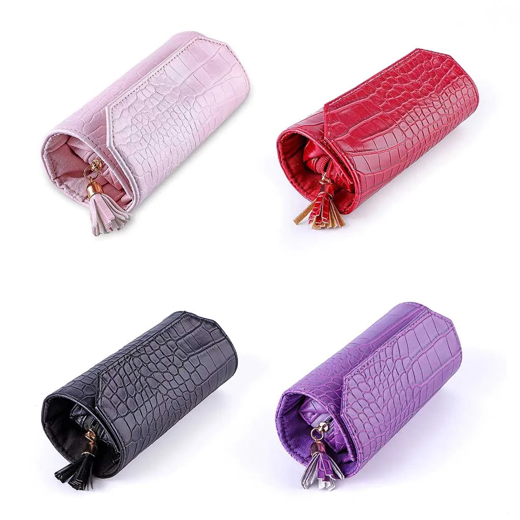 Earring Roll Storage Box Multicolored PU Container