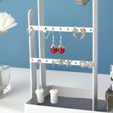 Vertical Jewelry Display Stand Hooks Lightweight Iron Smooth Earrings Shelf