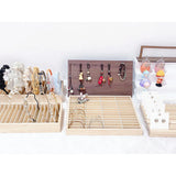 Wooden Display Stand for Earrings Rings Necklaces Key Chains