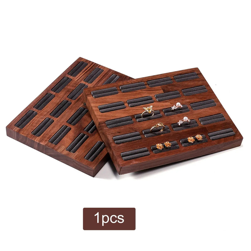 20-Slot Flannel Jewelry Holder Tray for Vanity Countertop