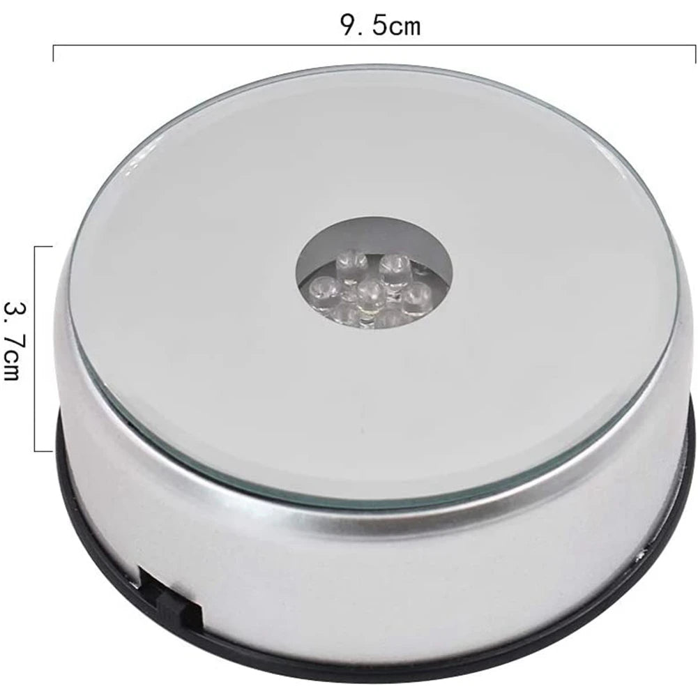 LED Colored Rotating Crystal Display Base Stand with USB Cable