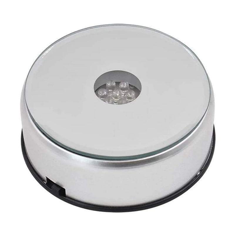 LED Colored Rotating Crystal Display Base Stand with USB Cable