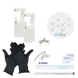 Disposable Ear Piercing Kit with 8mm Earrings Gun