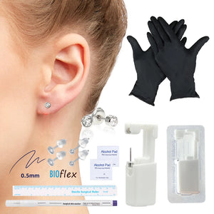 Disposable Ear Piercing Kit with 8mm Earrings Gun