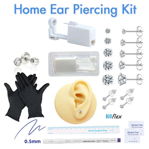 Disposable Home Ear Piercing Gun with Earring Set - Painless Self Piercing Tool