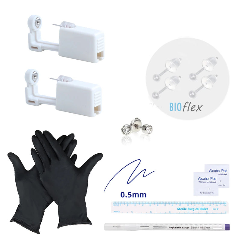 Disposable Home Ear Piercing Gun with Earring Set - Painless Self Piercing Tool