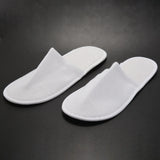 Disposable Slippers, 12 Pairs for Hotel Use (White)