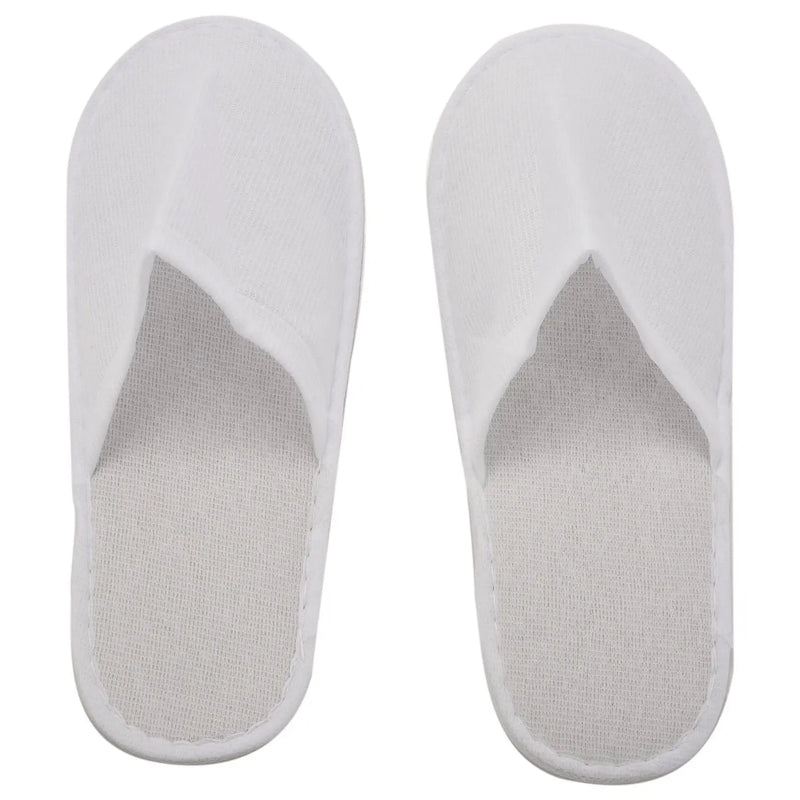Disposable Slippers, 12 Pairs for Hotel Use (White)