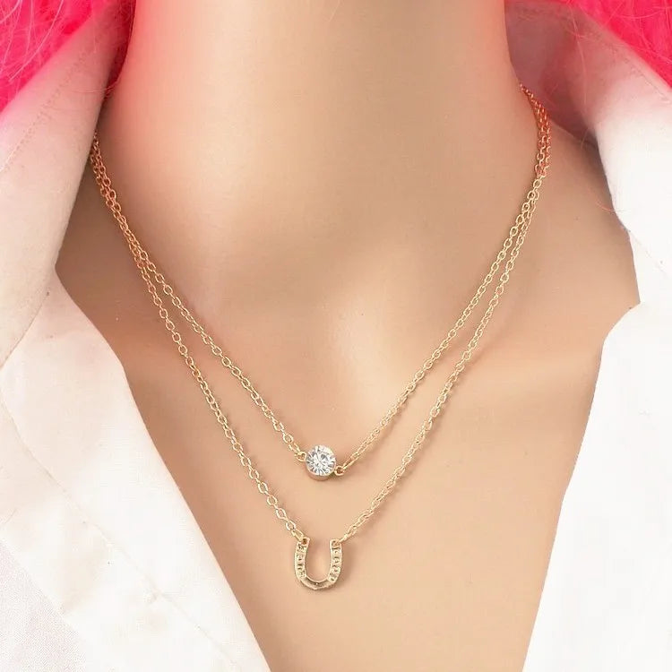 Diversity Vintage Multilayer Necklace Beads Moon Star Horn Crescent