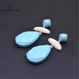 925 Silver Gemstone Shell Earrings