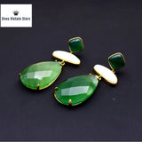 925 Silver Gemstone Shell Earrings