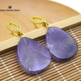 925 Silver Natural Stone Earrings Vintage Jewelry For Women