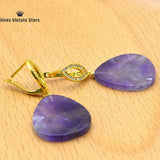 925 Silver Natural Stone Earrings Vintage Jewelry For Women
