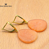 925 Silver Natural Stone Earrings Vintage Jewelry For Women