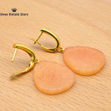 925 Silver Natural Stone Earrings Vintage Jewelry For Women