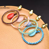 Natural Turquoise Garnet Circle Earring Women's Pendants Earrings