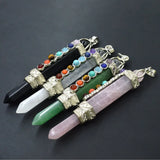 Chakra Point Pendant Hexagonal Column Gem Stone Pendulum