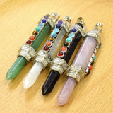 Chakra Point Pendant Hexagonal Column Gem Stone Pendulum