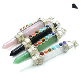 Chakra Point Pendant Hexagonal Column Gem Stone Pendulum