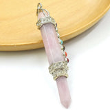 Chakra Point Pendant Hexagonal Column Gem Stone Pendulum