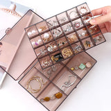 Jewelry Earring Storage Box Belt Cover Dust-Proof Ring Display
