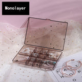 Jewelry Earring Storage Box Belt Cover Dust-Proof Ring Display