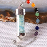7 Chakra Wishing Bottle Pendulum Necklace