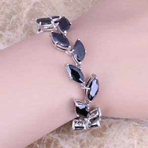 Divine CZ Silver Plated Chain Bracelet 7-8 inch