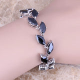 Divine CZ Silver Plated Chain Bracelet 7-8 inch