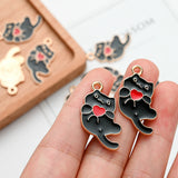 20pcs Cat Fish bone Enamel Charm Pendant for Jewelry Making