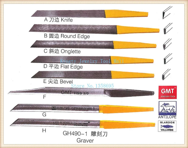 8pcs Jewelry Engraving Gravers Set for DIY