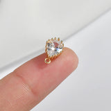 18k Plated Mini Zircon Pendant with Single Hanging Hole