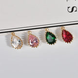 18k Plated Mini Zircon Pendant with Single Hanging Hole