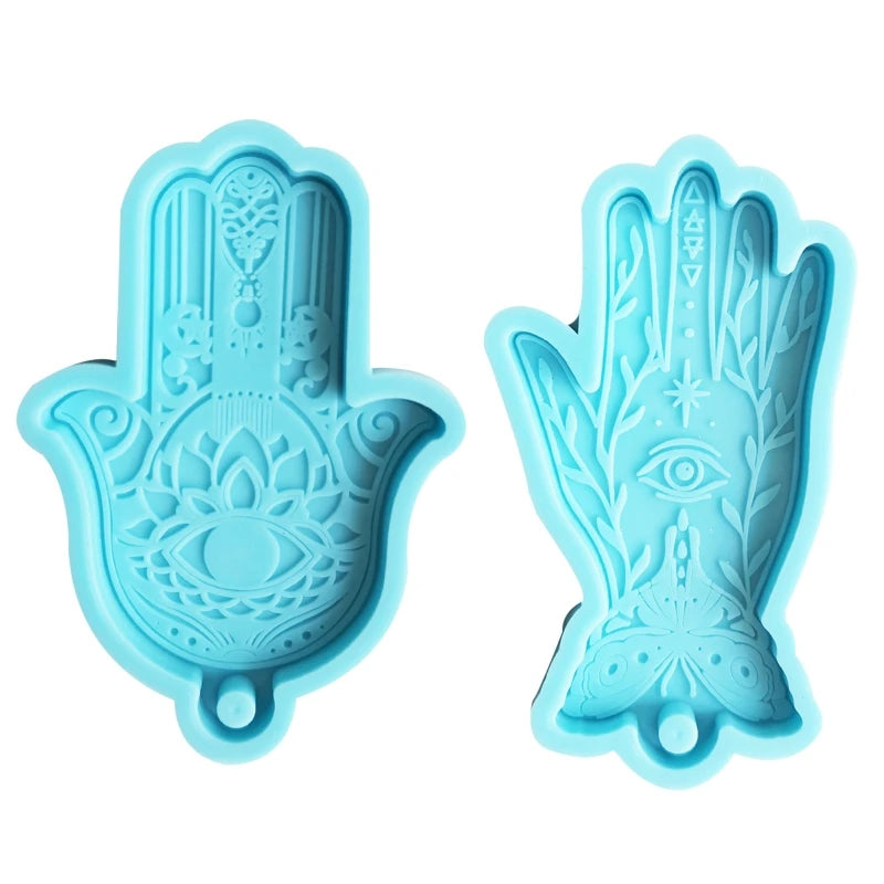 Buddha Hand Hamsa Fatima Epoxy Silicone Keychain Mold 13MD