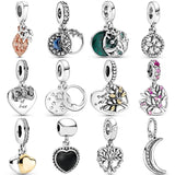 Sterling Silver Mistletoe Bow Love Heart Charm Bead