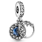 Sterling Silver Mistletoe Bow Love Heart Charm Bead