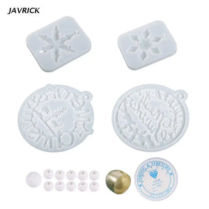 DIY Christmas Elk Snowflake Crystal Epoxy Mold Pendant Wall Hanging