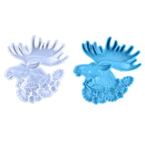 Christmas Deer Small Antlers House Number Pendant DIY Crystal Drop Glue Mold