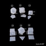 Crystal Epoxy Mold Dice Fillet Fishtail Shape Digital Game High Mirror Dice Mold