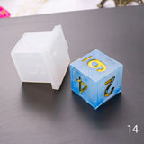 Crystal Epoxy Mold Dice Fillet Fishtail Shape Digital Game High Mirror Dice Mold