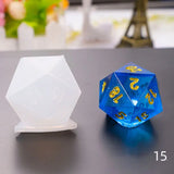 Crystal Epoxy Mold Dice Fillet Fishtail Shape Digital Game High Mirror Dice Mold