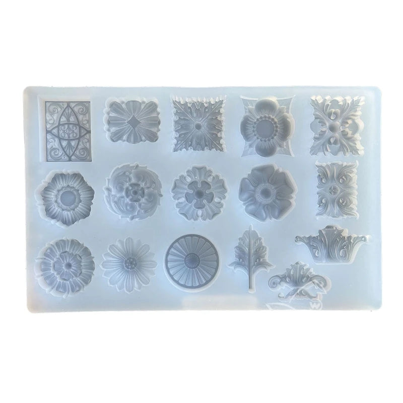 Embossed Flower Pendant Silicone Mold for DIY Crafts