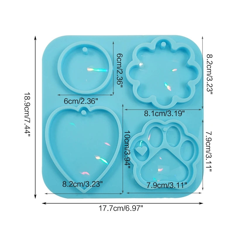 Crystal Tea Tray Coffee Coaster Epoxy Resin Mold for Home Decor