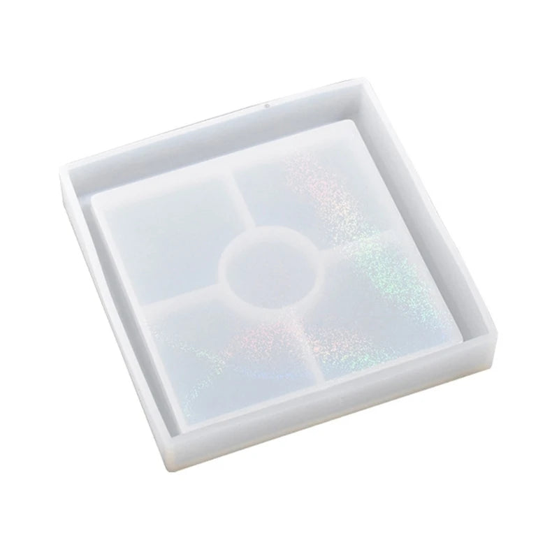 Crystal Tea Tray Coaster Epoxy Resin Mold Home Decor Table Wine Tray
