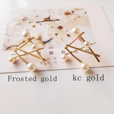 925 Silver Geometric Pearl Ear Nail Accessories