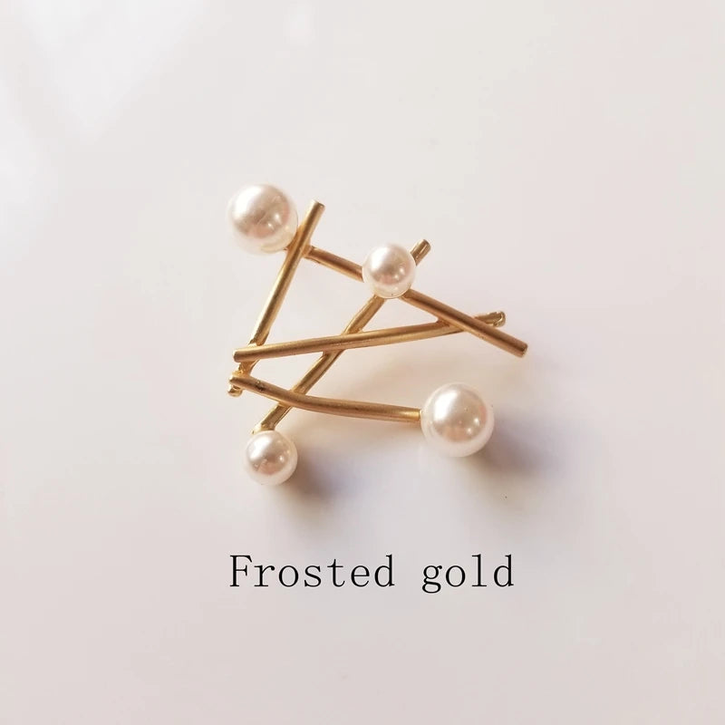 925 Silver Geometric Pearl Ear Nail Accessories